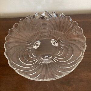 Large Vintage glass footed bowl